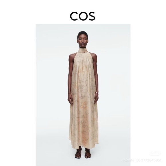 COS Dresses & Skirts - COS Floral-Print Halterneck A-Line Maxi Dress